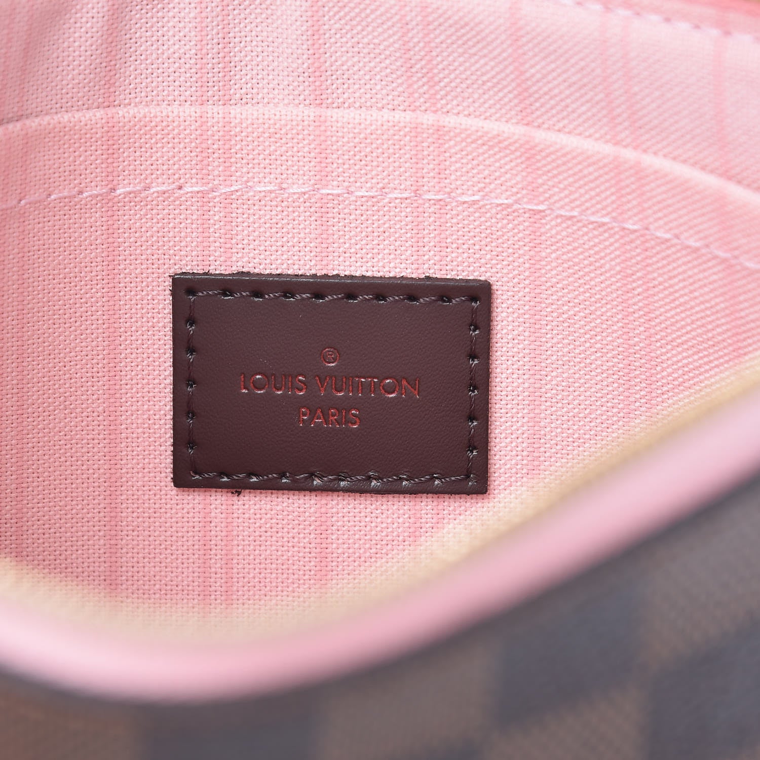 Louis Vuitton Damier Ebene Neverfull MM GM Pochette Rose Ballerine 6 of 9