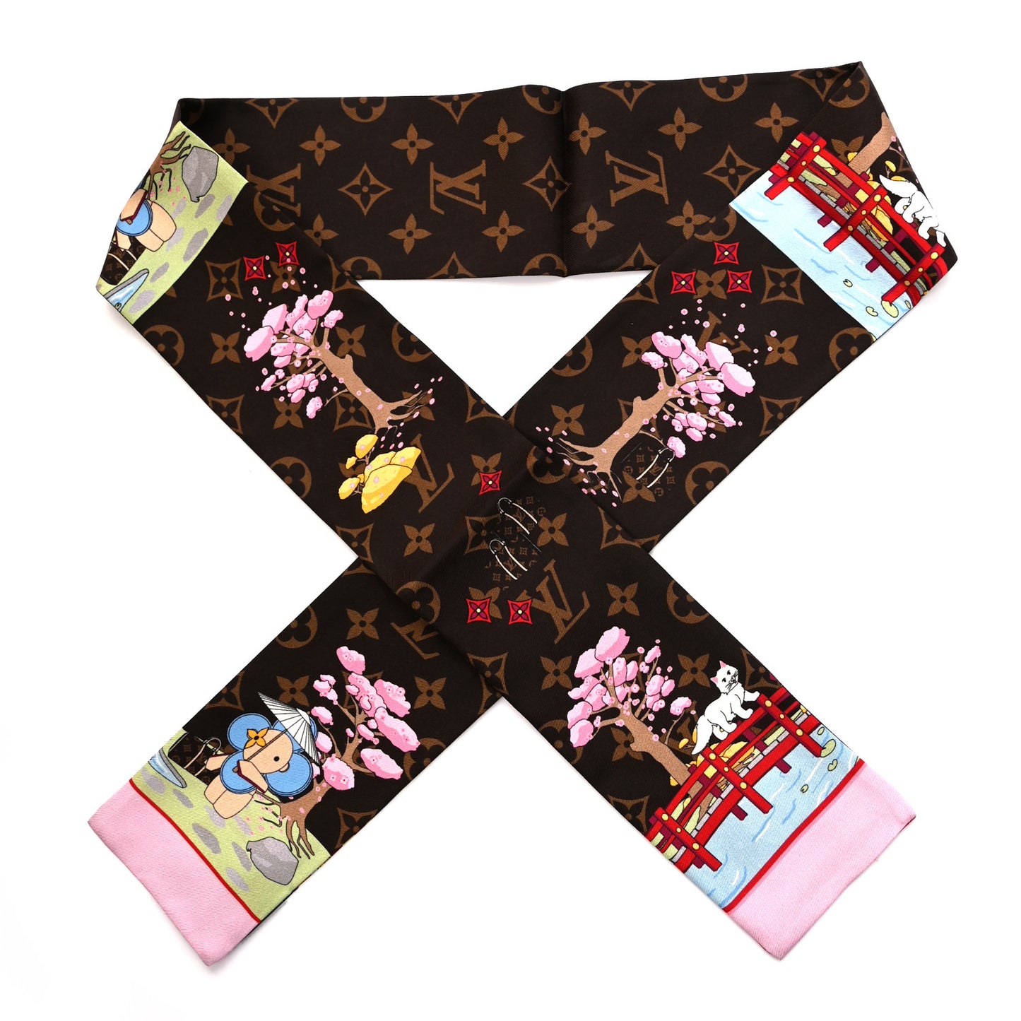 Silk Monogram 2021 Christmas Animation Japanese Garden Bandeau Marron