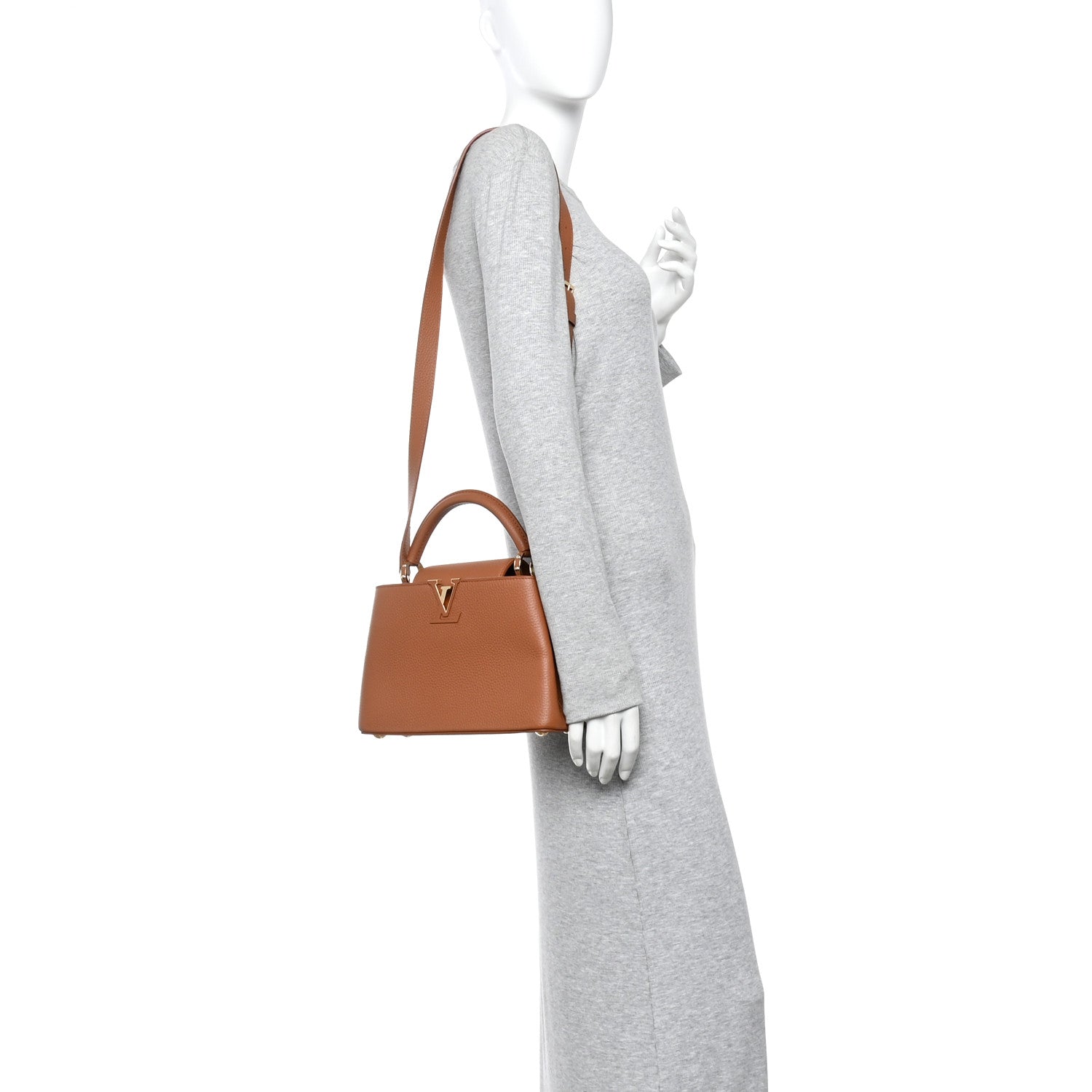 Louis Vuitton Taurillon Capucines BB Tan 2 of 9