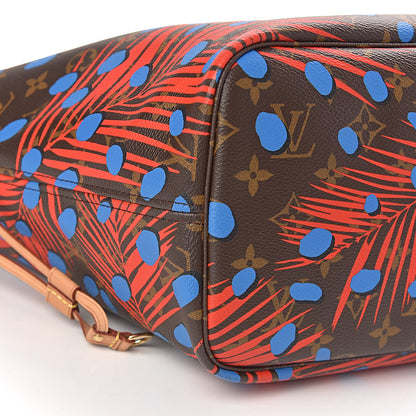 Louis Vuitton Monogram Jungle Dots Neo Neverfull MM Coquelicot Denim 9 of 11