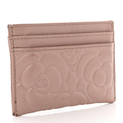 Chanel Goatskin Camellia Embossed Card Holder Light Pink 3 of 8