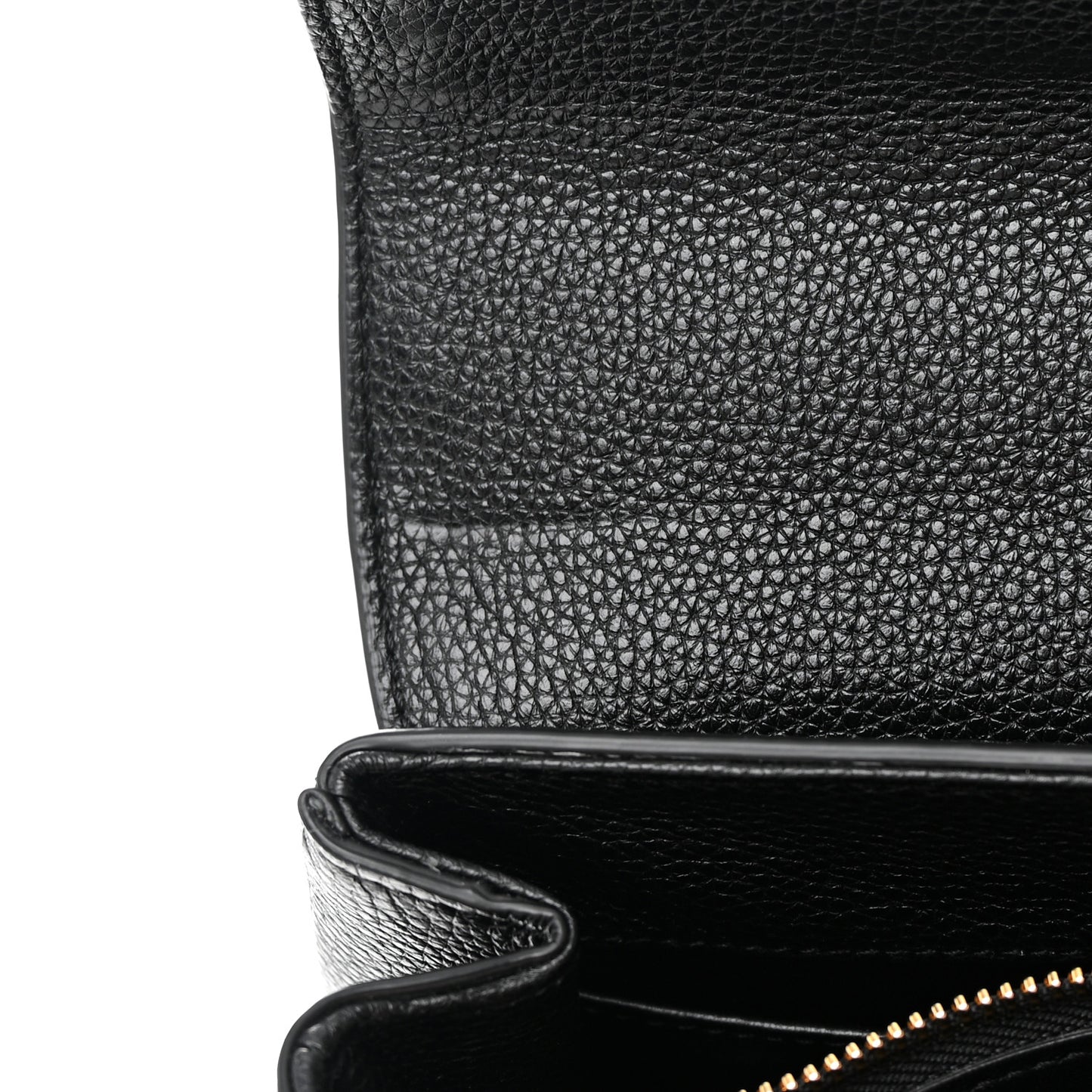 Grained Calfskin Small 16 Top Handle Bag Black