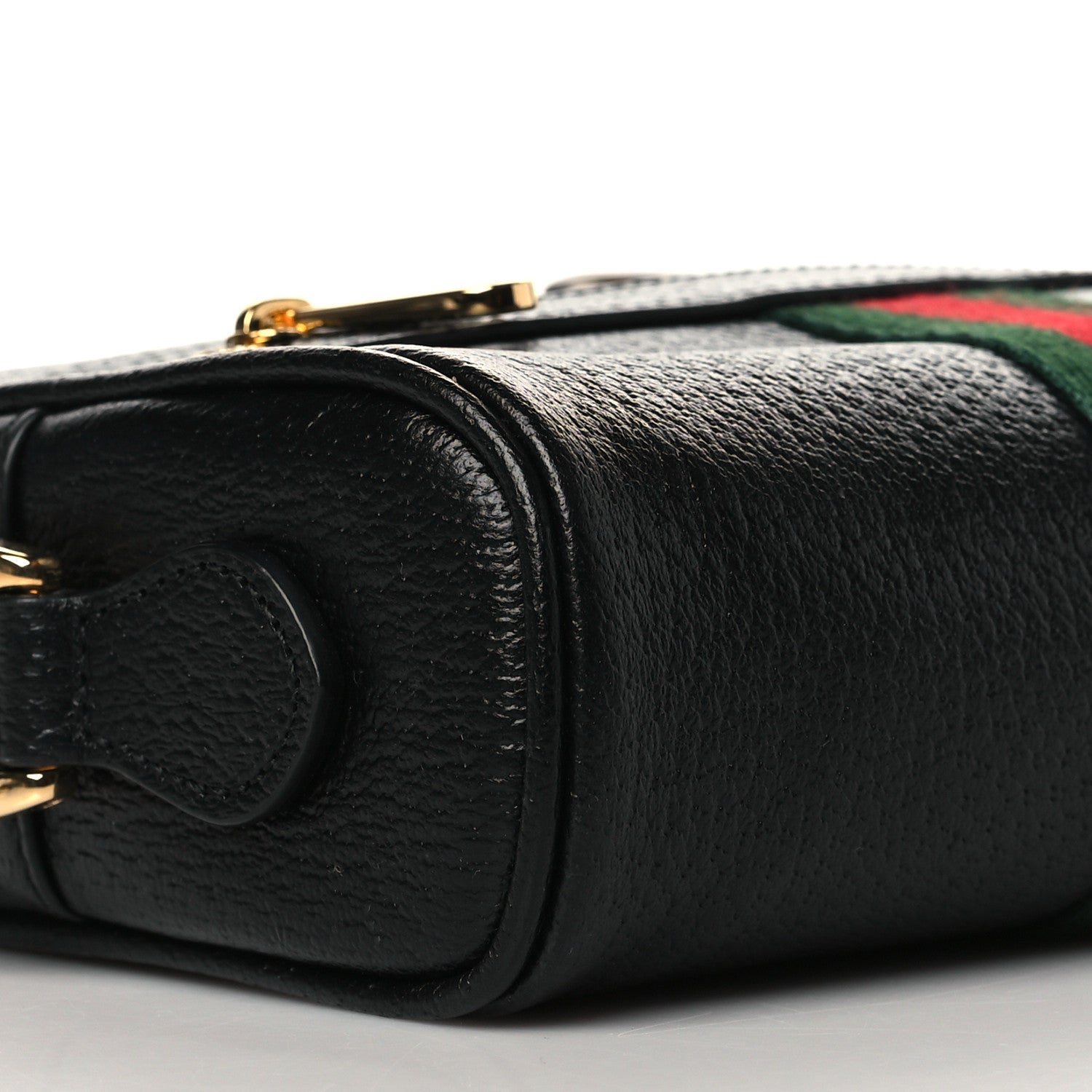 Gucci Calfskin Web Mini Ophidia Shoulder Bag Black 9 of 10