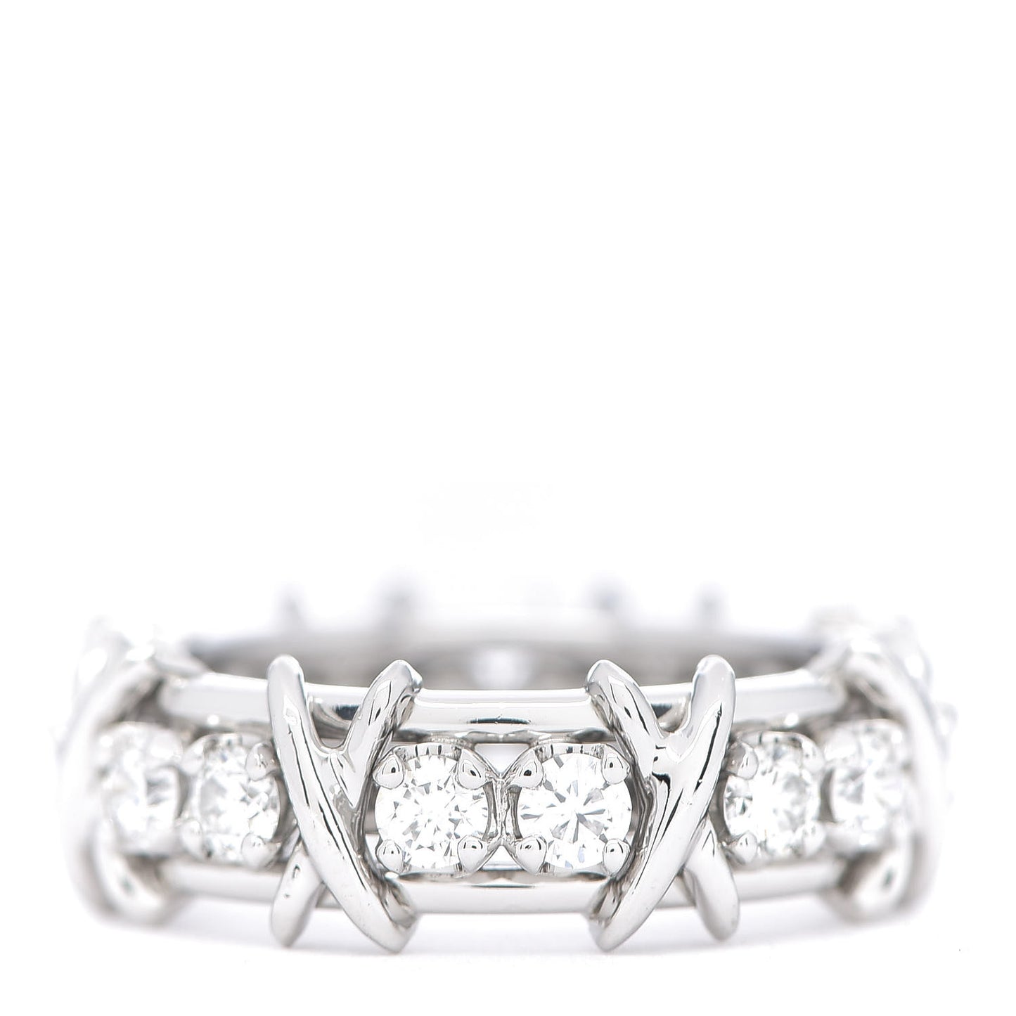 Platinum Diamond Schlumberger Sixteen Stone Ring 53 6.25