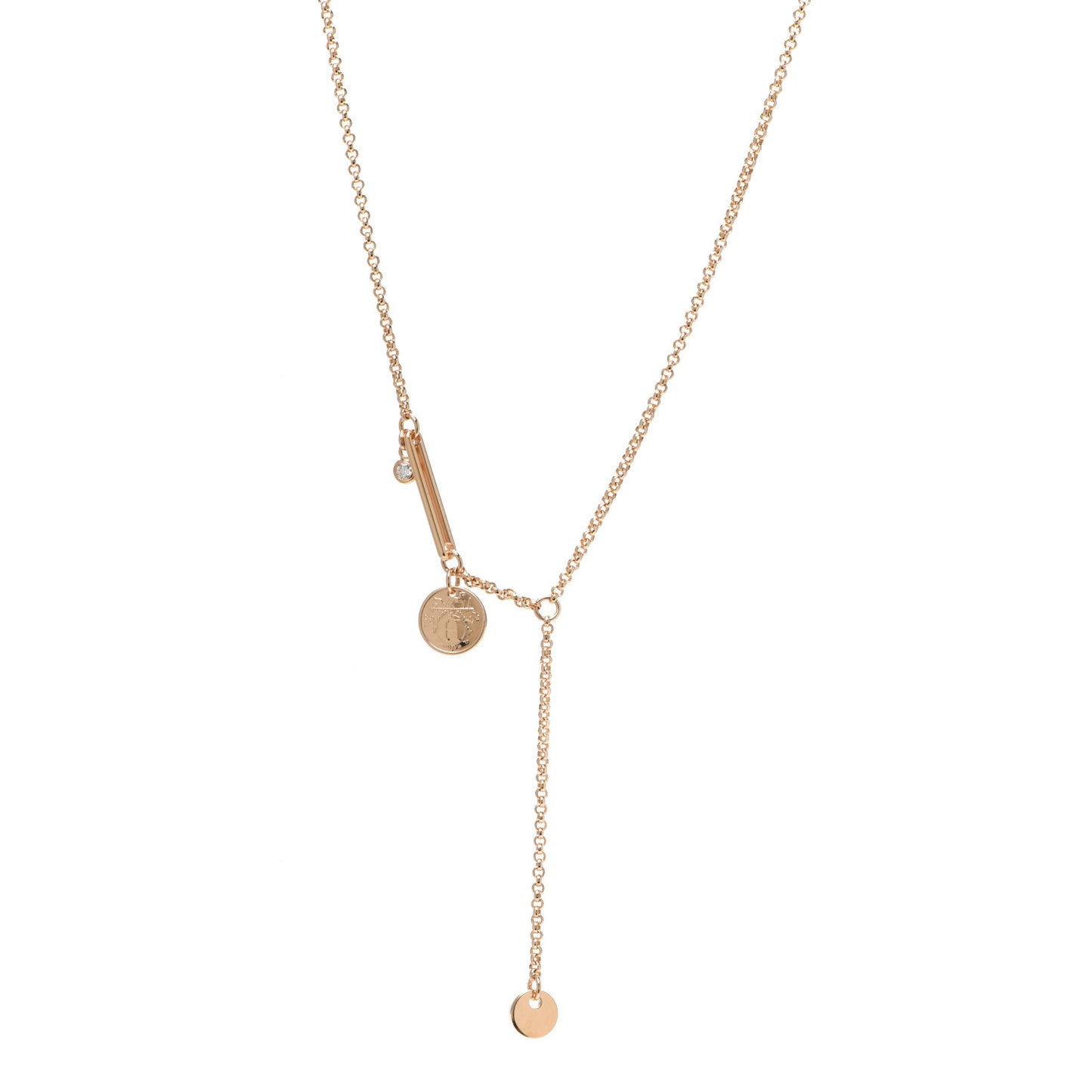 18K Rose Gold Diamond TPM Ex-Libris Pendant Necklace