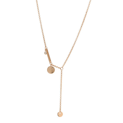 Hermes 18K Rose Gold Diamond TPM Ex-Libris Pendant Necklace 1 of 5