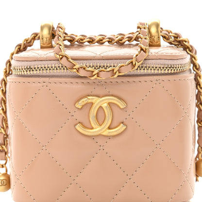 Chanel Calfskin Quilted Mini Perfect Fit Vanity Case With Chain Beige 8 of 10