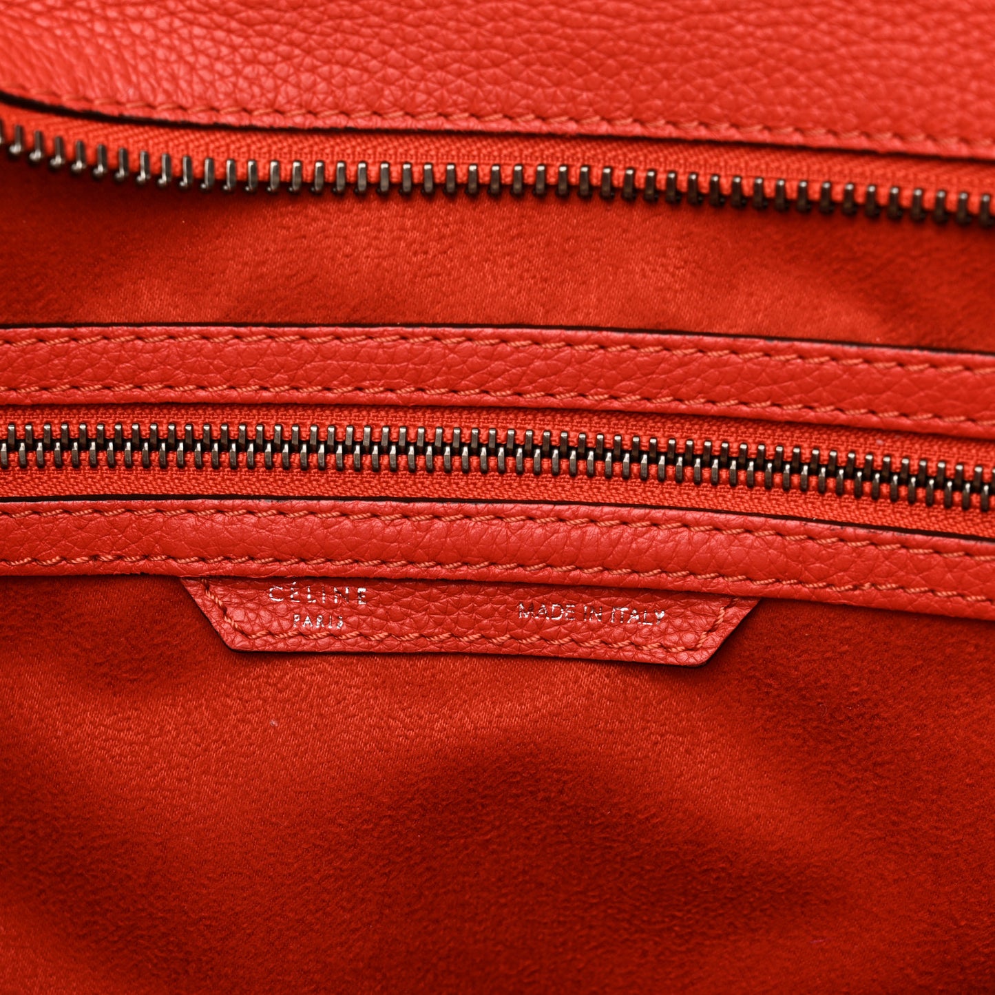 Drummed Calfskin Mini Luggage Coquelicot