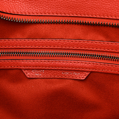 Celine Drummed Calfskin Mini Luggage Coquelicot 6 of 12