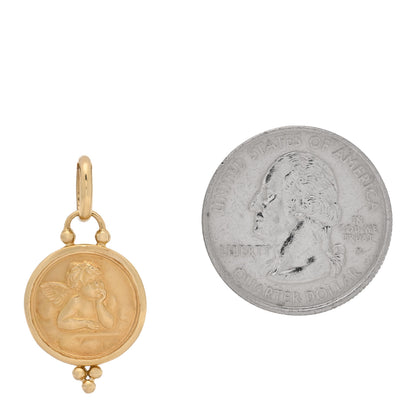 Temple St. Clair 18K Yellow Gold 16mm Angel Pendant 2 of 4