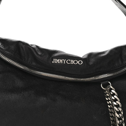 Jimmy Choo Lambskin Large Blake Boho Biker Bag Black 6 of 10