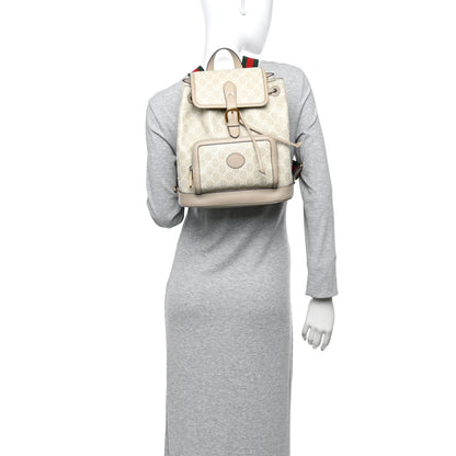 Gucci GG Supreme Monogram Azalea Calfskin Retro Interlocking G Buckle Backpack Beige Mystic White 2 of 14