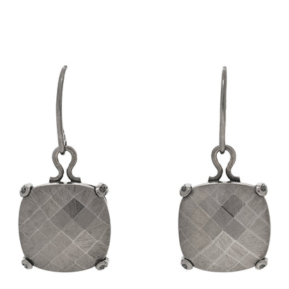 Bottega Veneta 18K White Gold Black Diamond Intrecciato Pepita Earrings Gold 1 of 6