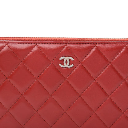 Chanel Lambskin Quilted Large Zip Around Organizer Wallet Red 8 of 9