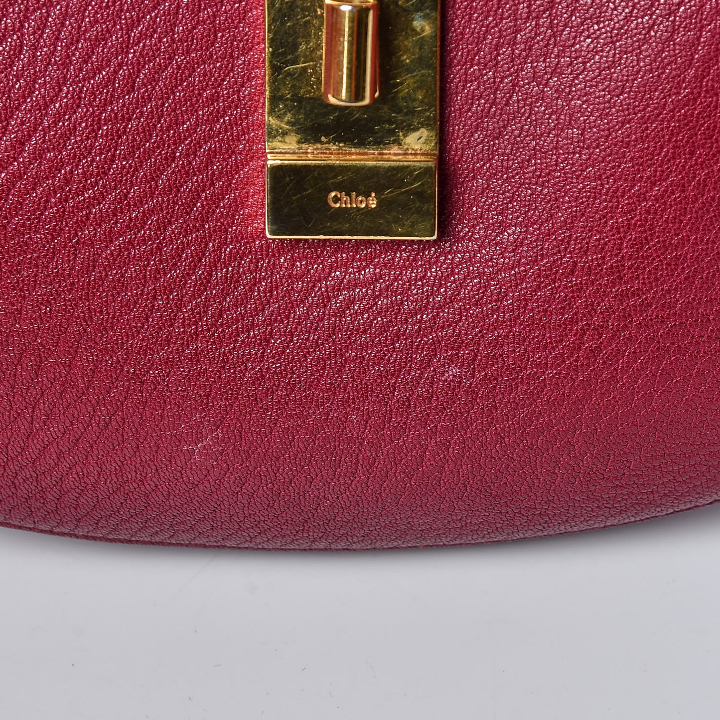 Grained Lambskin Drew Shoulder Bag Wine Purple