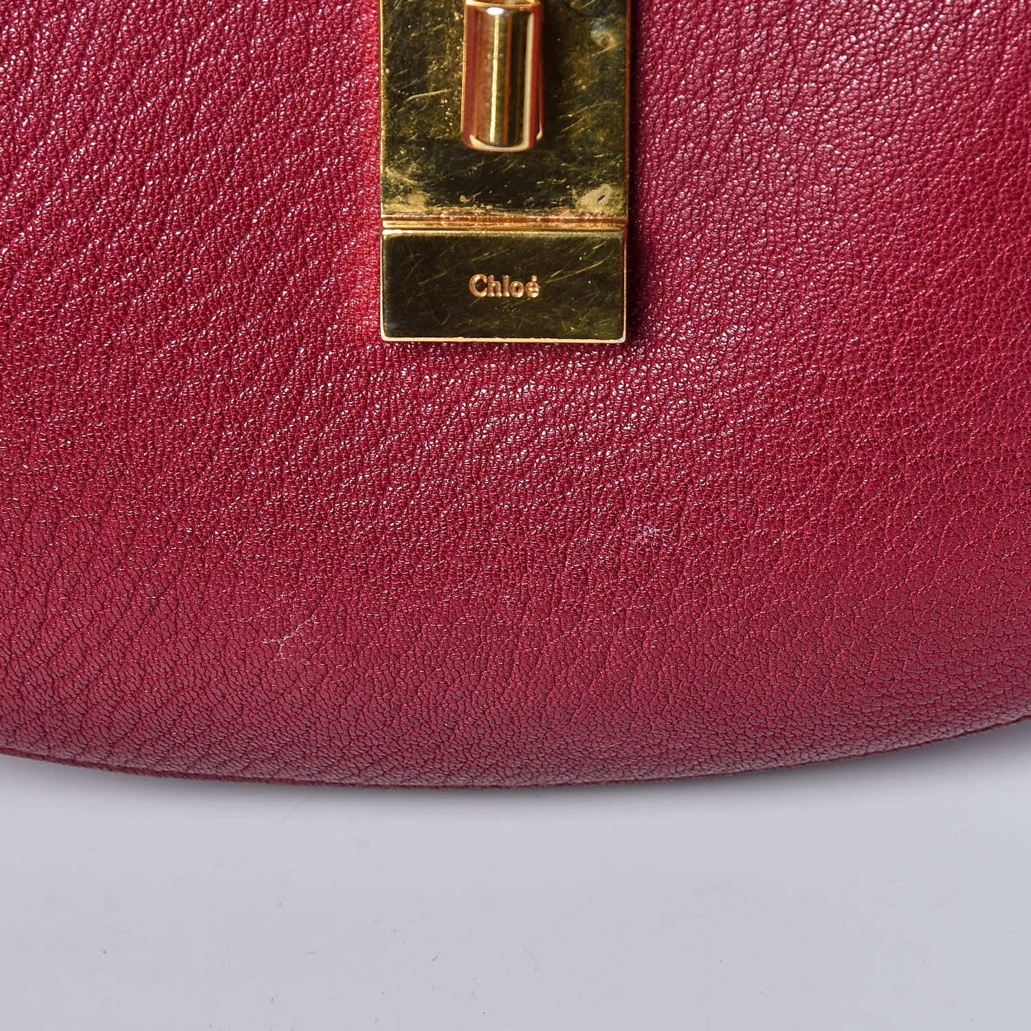 Chloe Grained Lambskin Drew Shoulder Bag Wine Purple 13 of 13