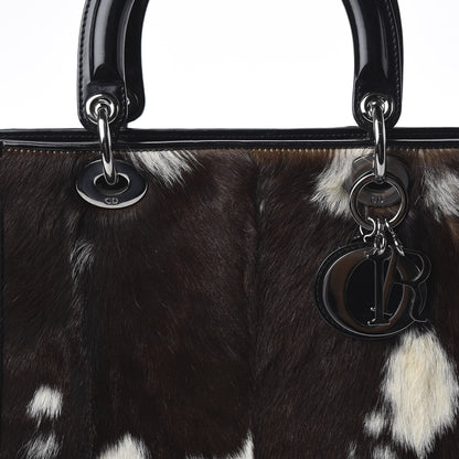 Christian Dior Patent Pony Hair Large Lady Dior Black 10 of 10