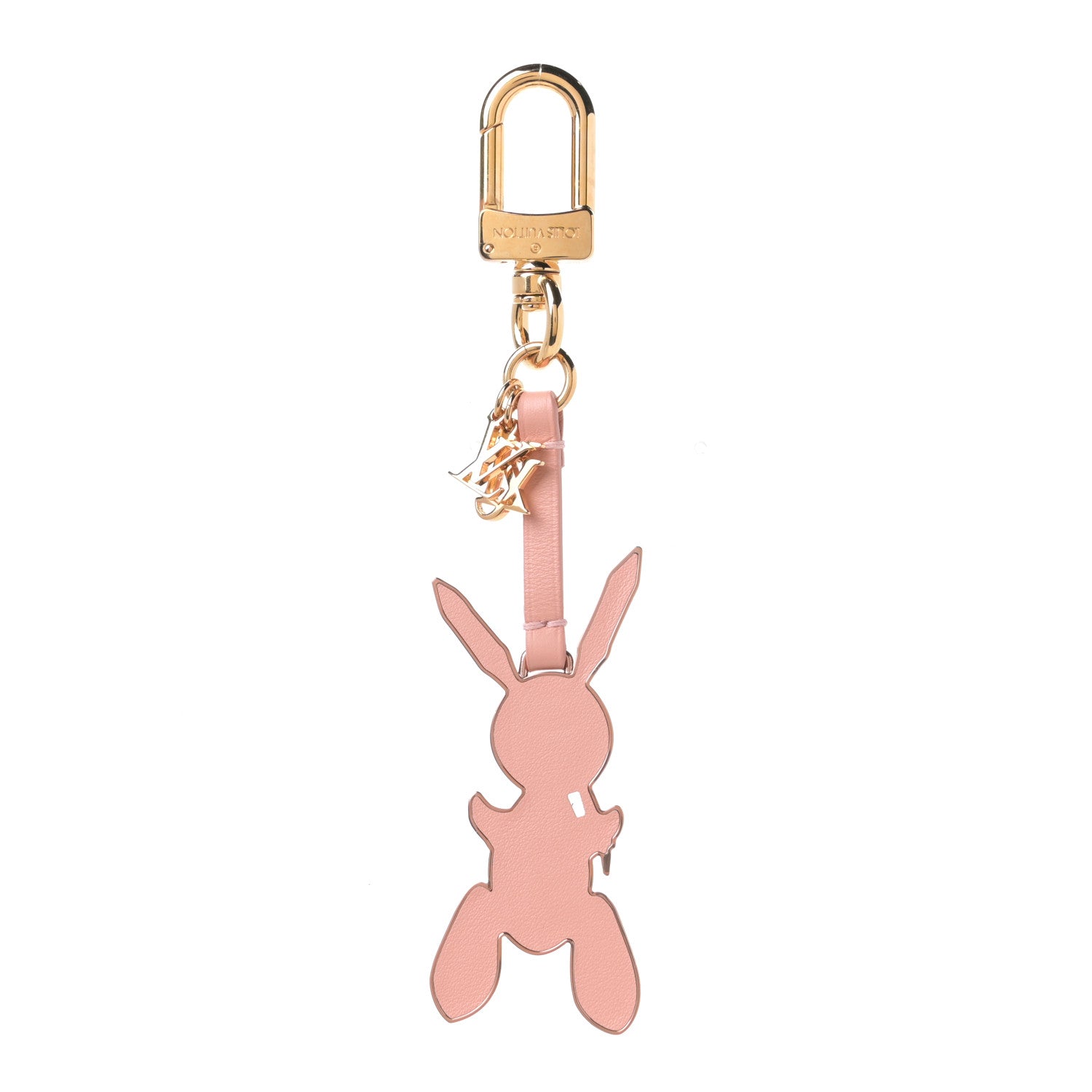 Louis Vuitton Calfskin Jeff Koons Masters LV Rabbit Bag Charm Key Ring in Pink 1 of 3