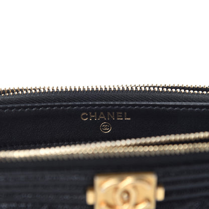 Chanel Caviar Quilted Small Boy Clutch With Chain Black 8 of 11