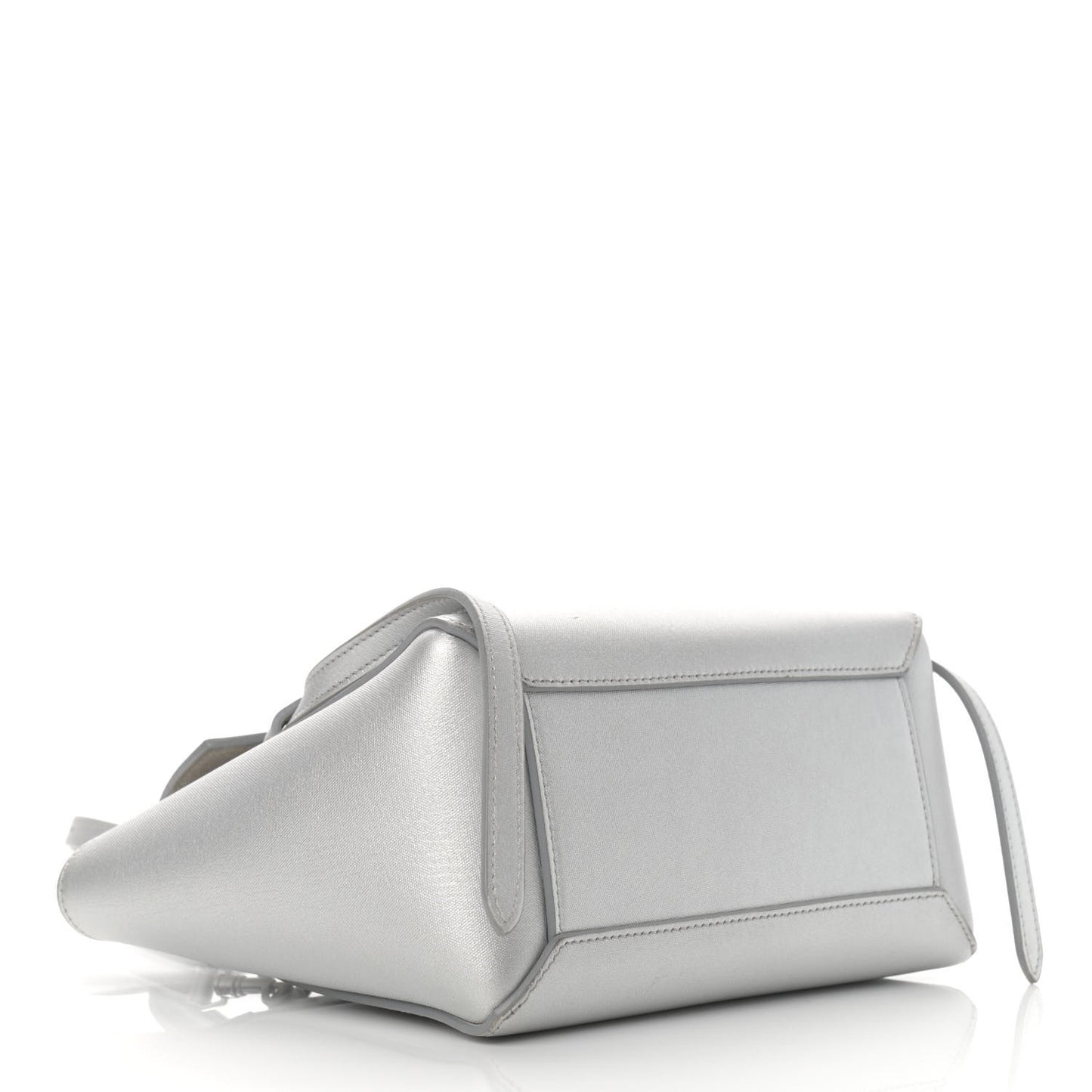 Laminated Calfskin Nano Belt Bag Silver