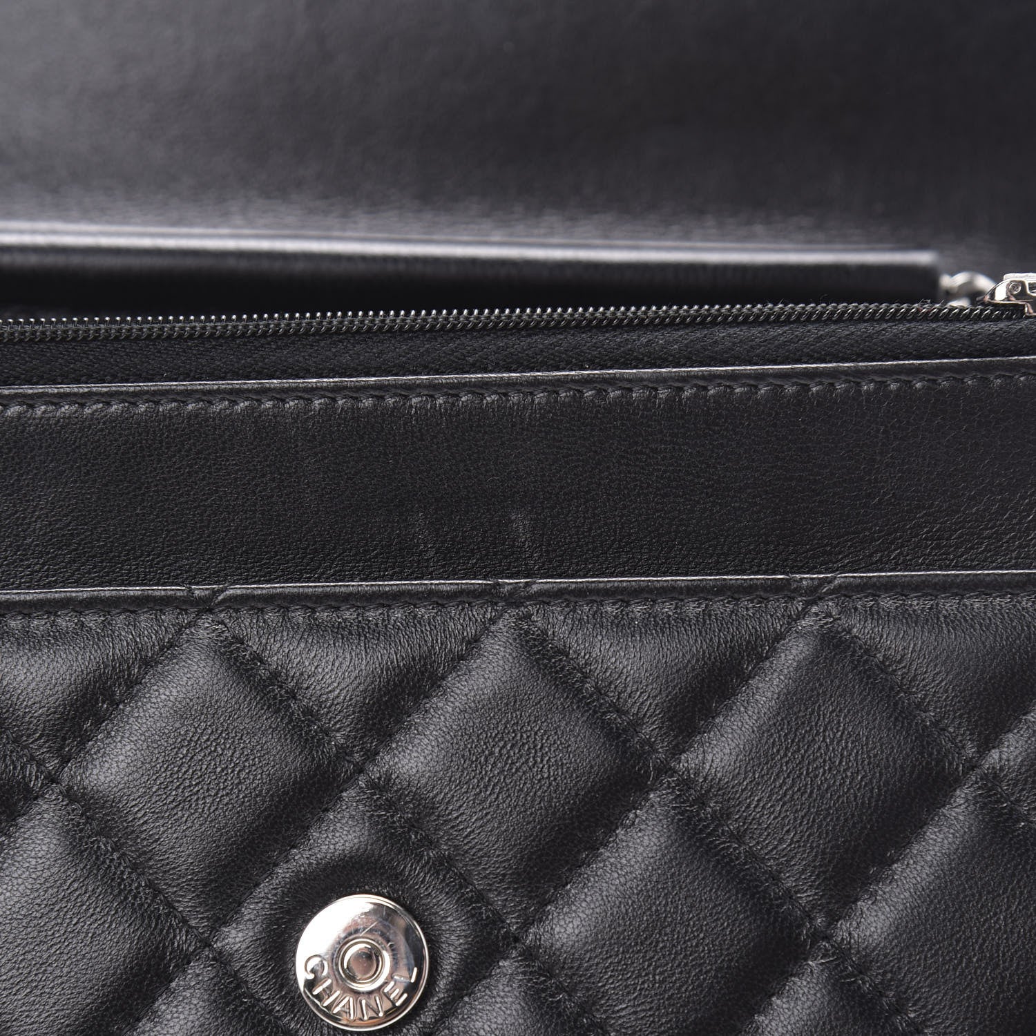 Chanel Lambskin Quilted Wallet On Chain WOC Black 12 of 14