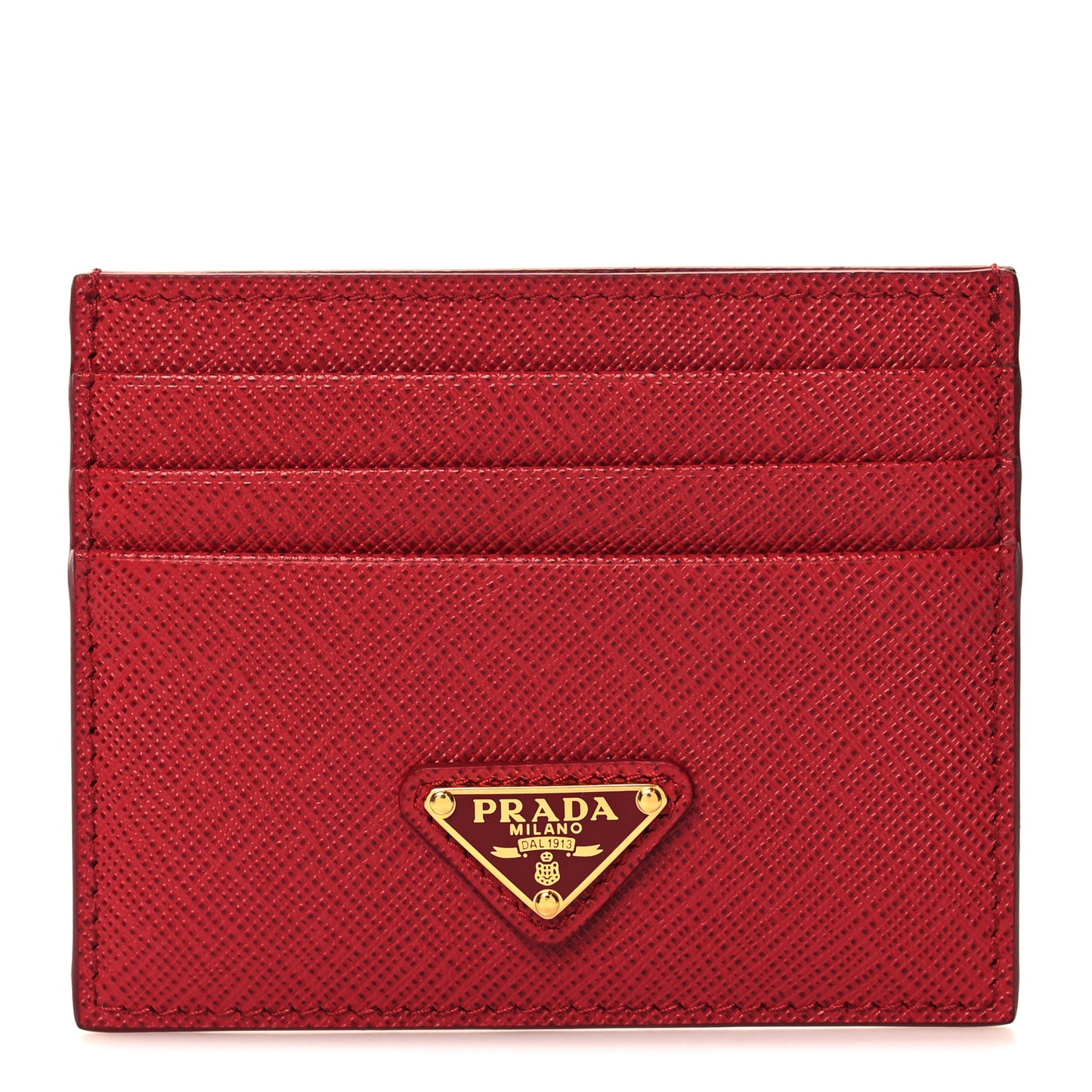 Saffiano Triangle Card Holder Fuoco