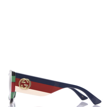 Gucci Acetate Web Oversized Frame Rectangle Sunglasses GG0276S Black Multicolor 2 of 7