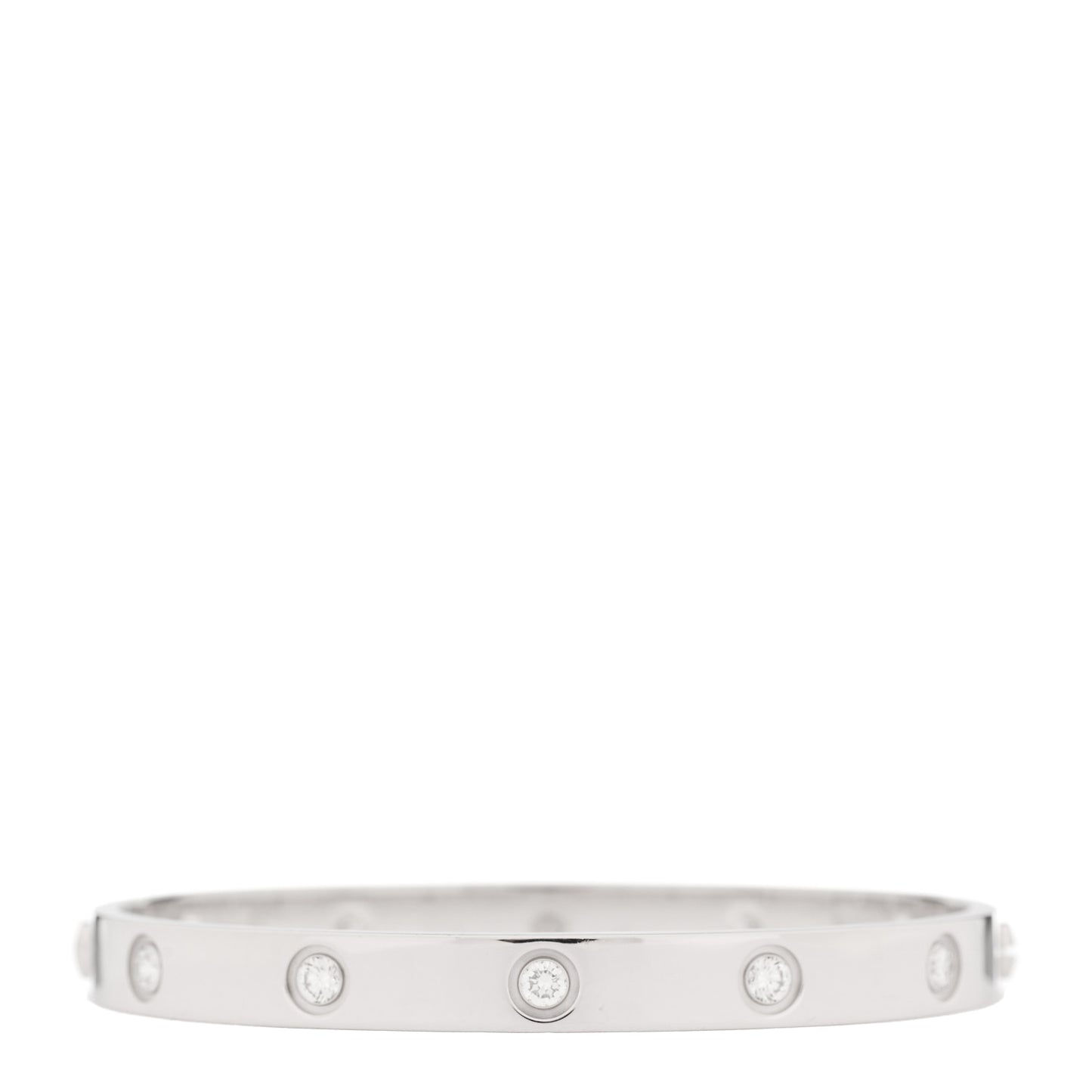 18K White Gold 10 Diamond LOVE Bracelet 17