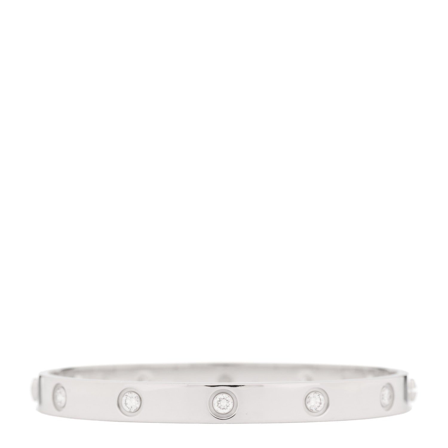 Cartier 18K White Gold 10 Diamond LOVE Bracelet 17 3 of 10