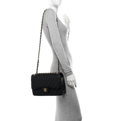Chanel Caviar Quilted Jumbo Double Flap Black 2 of 12