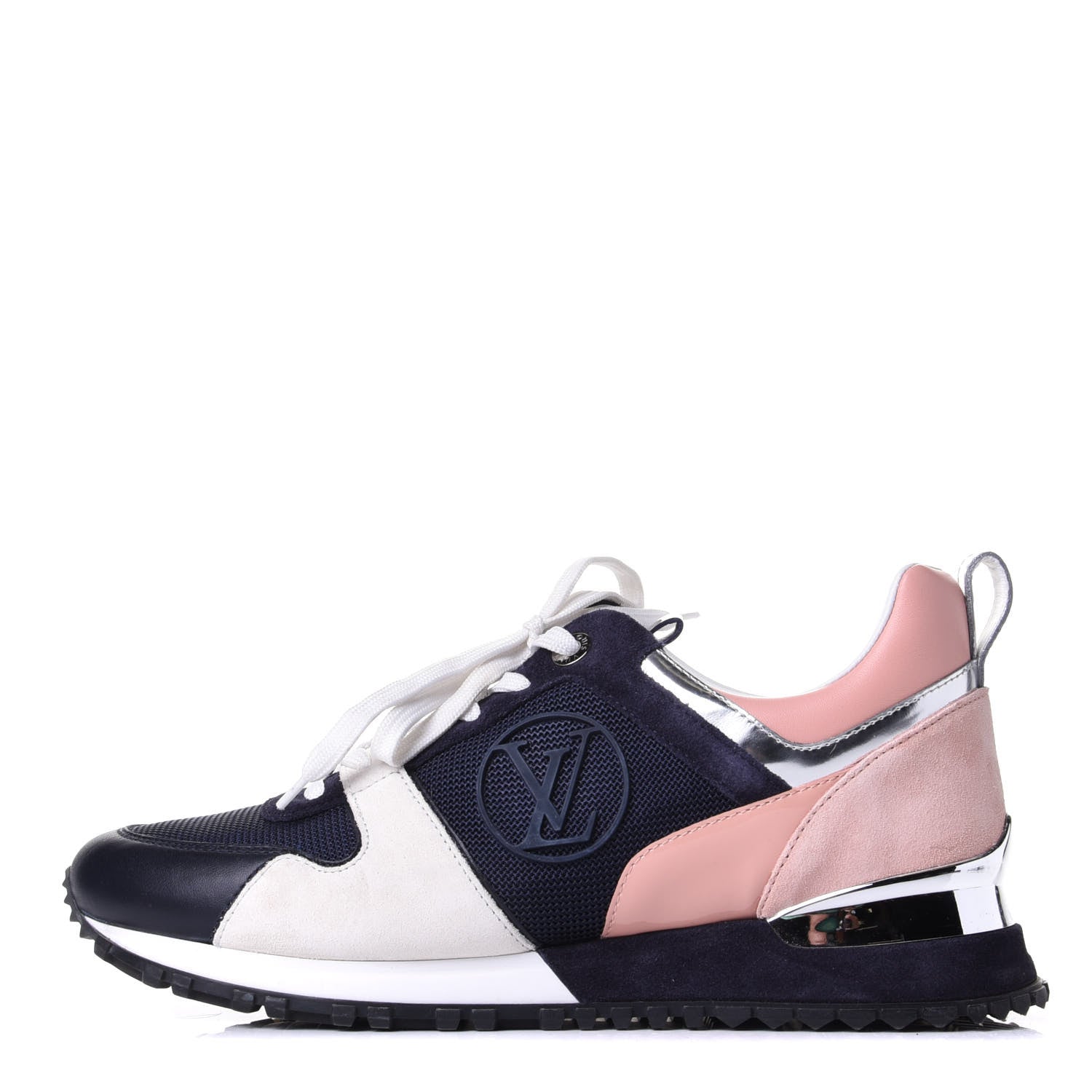 Louis Vuitton Suede Calfskin Run Away Sneakers 38.5 Blue Pink White 1 of 10