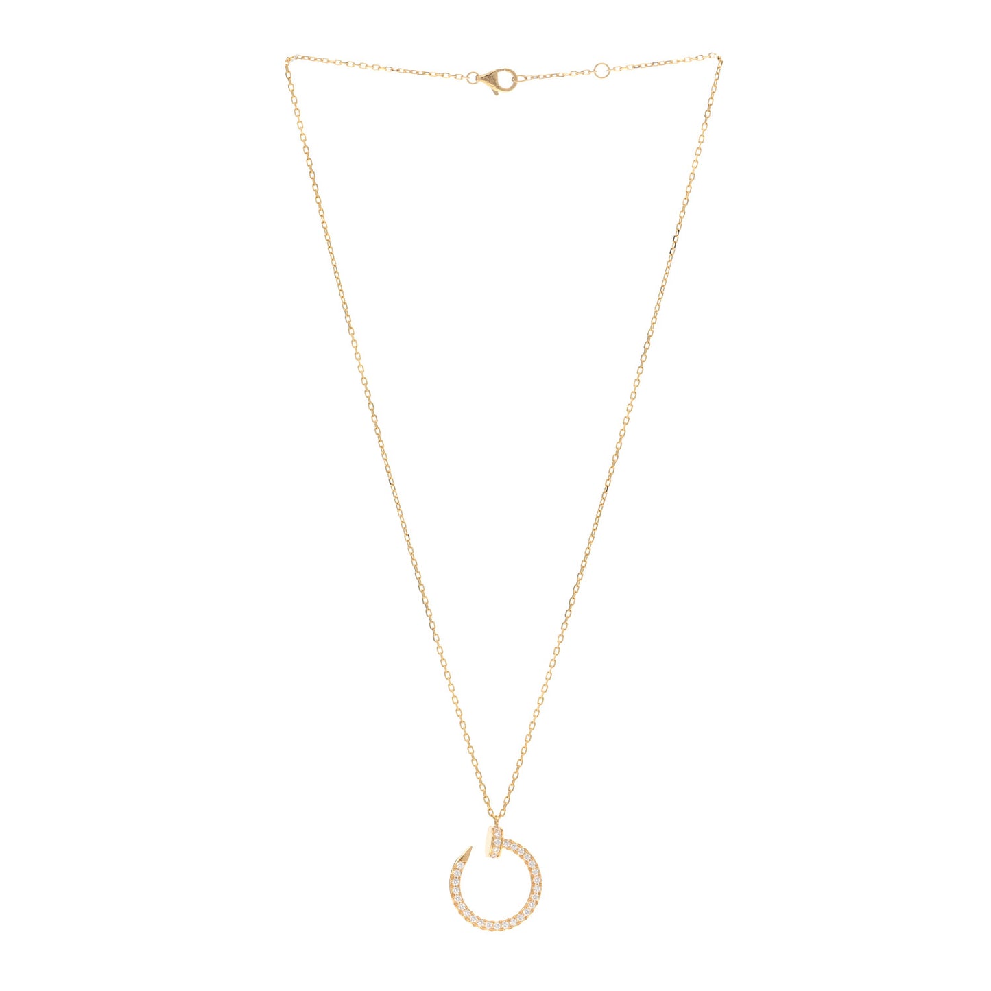 18K Yellow Gold Diamond Juste Un Clou Paved Pendant Necklace