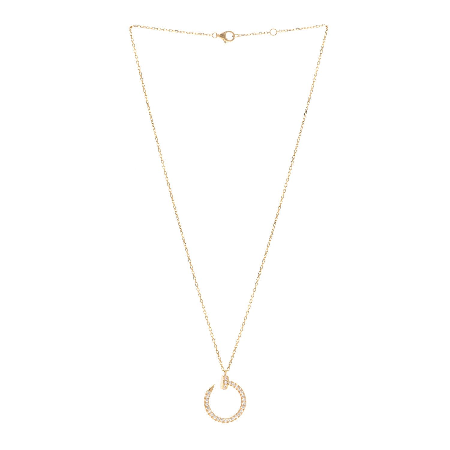 Cartier 18K Yellow Gold Diamond Juste Un Clou Paved Pendant Necklace 3 of 5