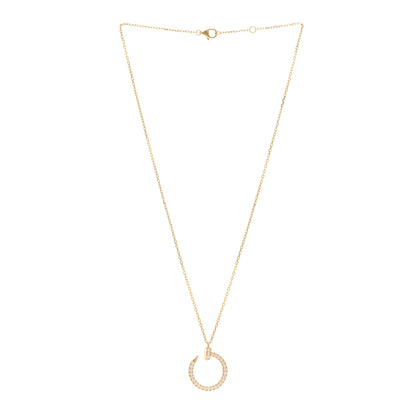 Cartier 18K Yellow Gold Diamond Juste Un Clou Paved Pendant Necklace 3 of 5