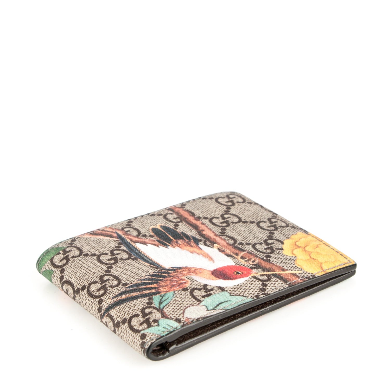 GG Supreme Monogram Tian Bi-Fold Wallet Beige Multicolor New Acero