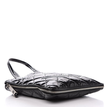 Chanel Patent Quilted Expandable CC Shoping Tote Black 4 of 13
