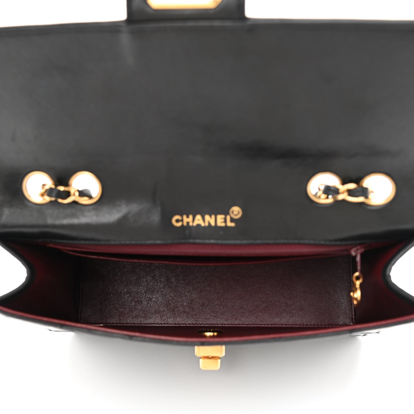 Lambskin Quilted Medium Mademoiselle Single Flap Black