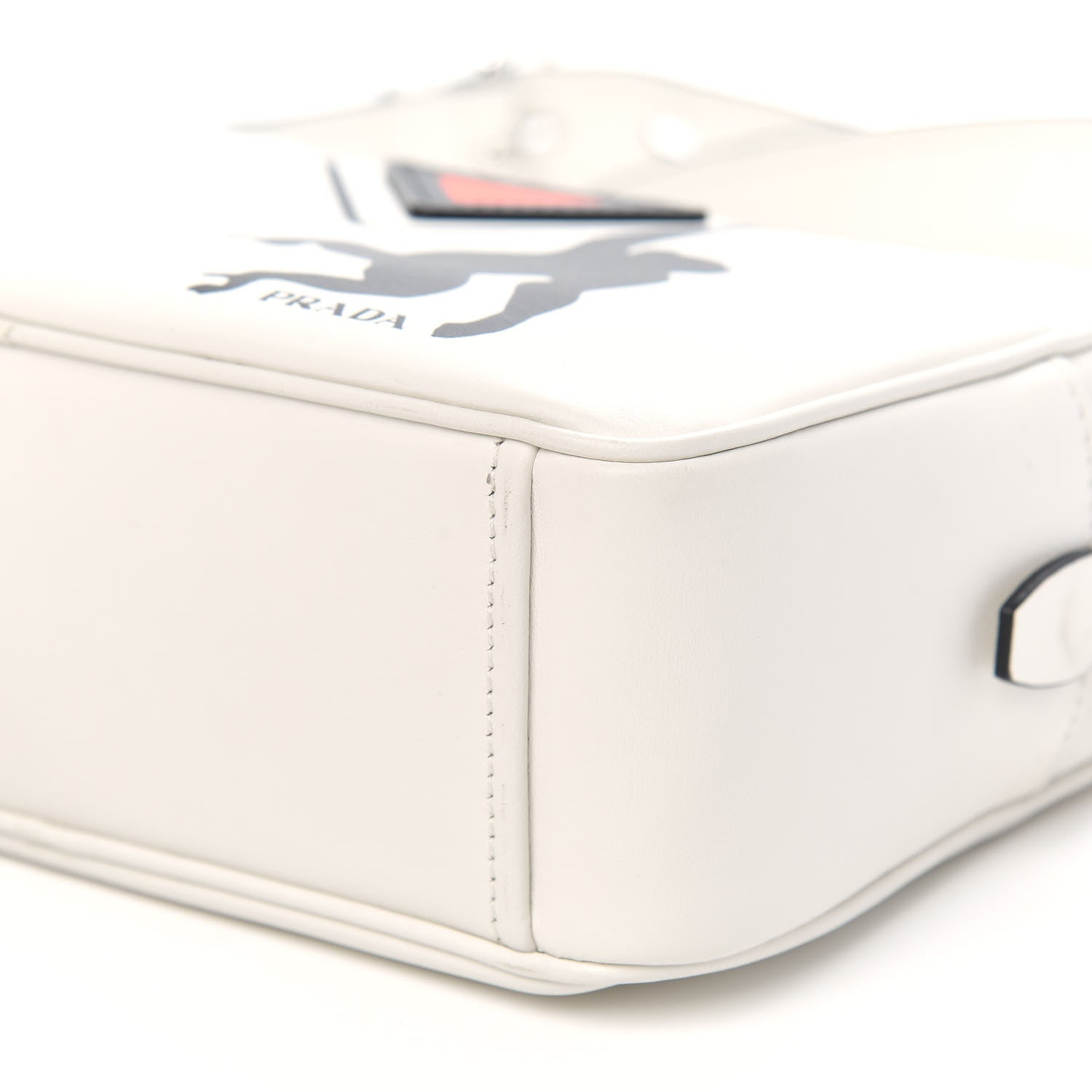 Prada City Calf Monkey Print Camera Bag White Papaya 9 of 9