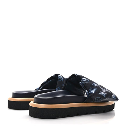 Louis Vuitton Nylon Monogram Womens Pool Pillow Comfort Mules 37 Navy Blue 4 of 8