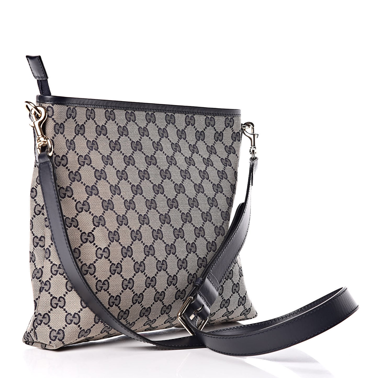GG Supreme Monogram Web Flat Messenger Bag Navy
