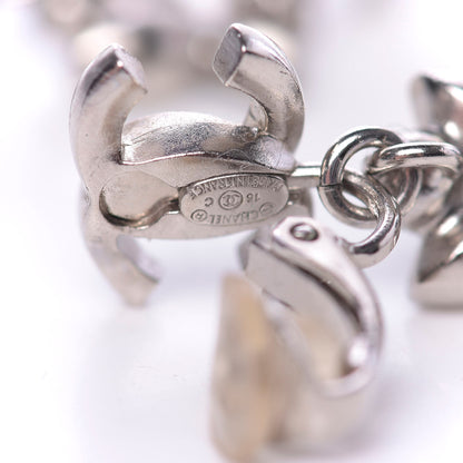 Chanel Crystal CC Clip On Earrings Silver Grey 4 of 5