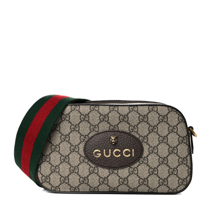 Gucci GG Supreme Monogram Web Neo Vintage Shoulder Bag Beige New Acero Crop 1 of 12