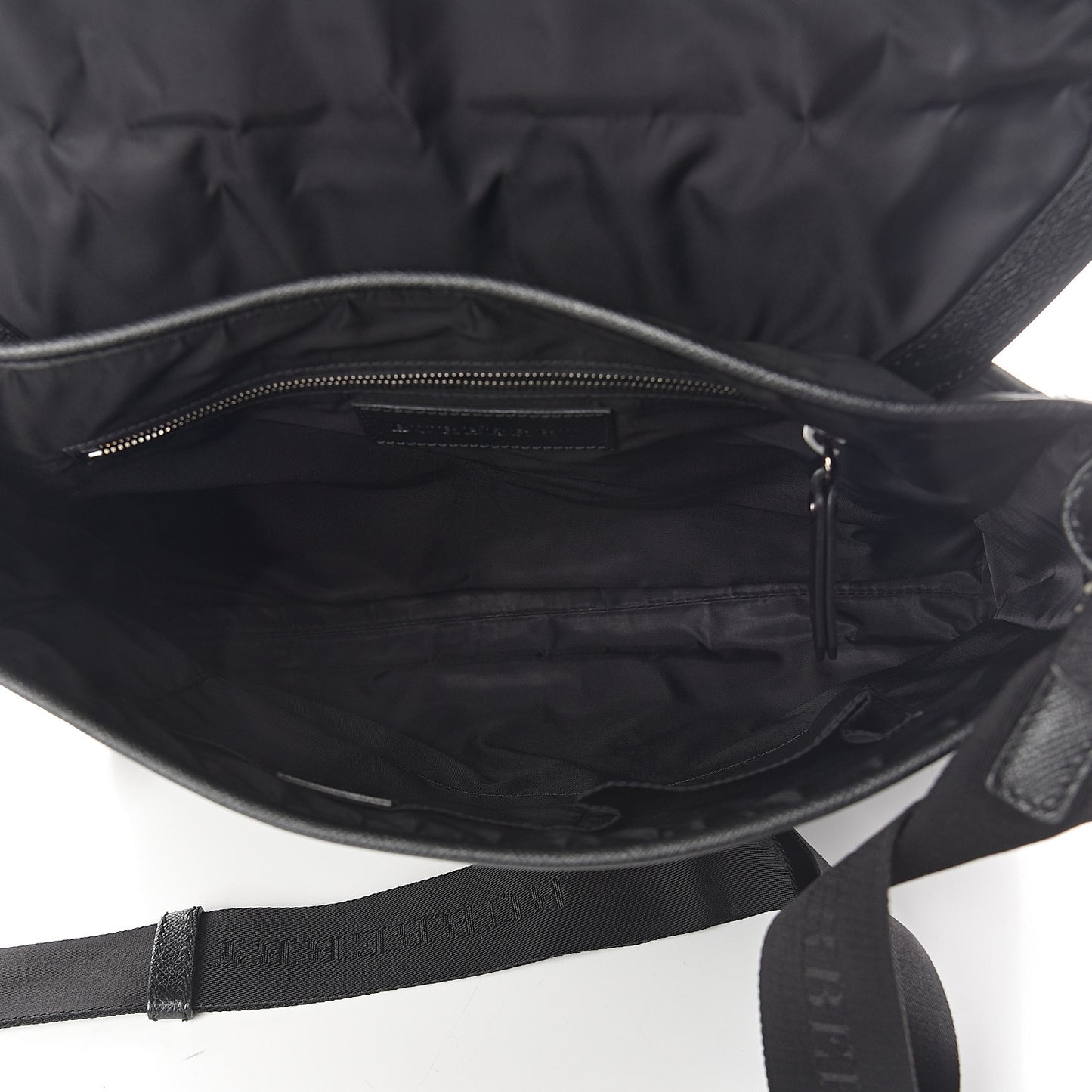 Calfskin Nylon Check Briefcase Black