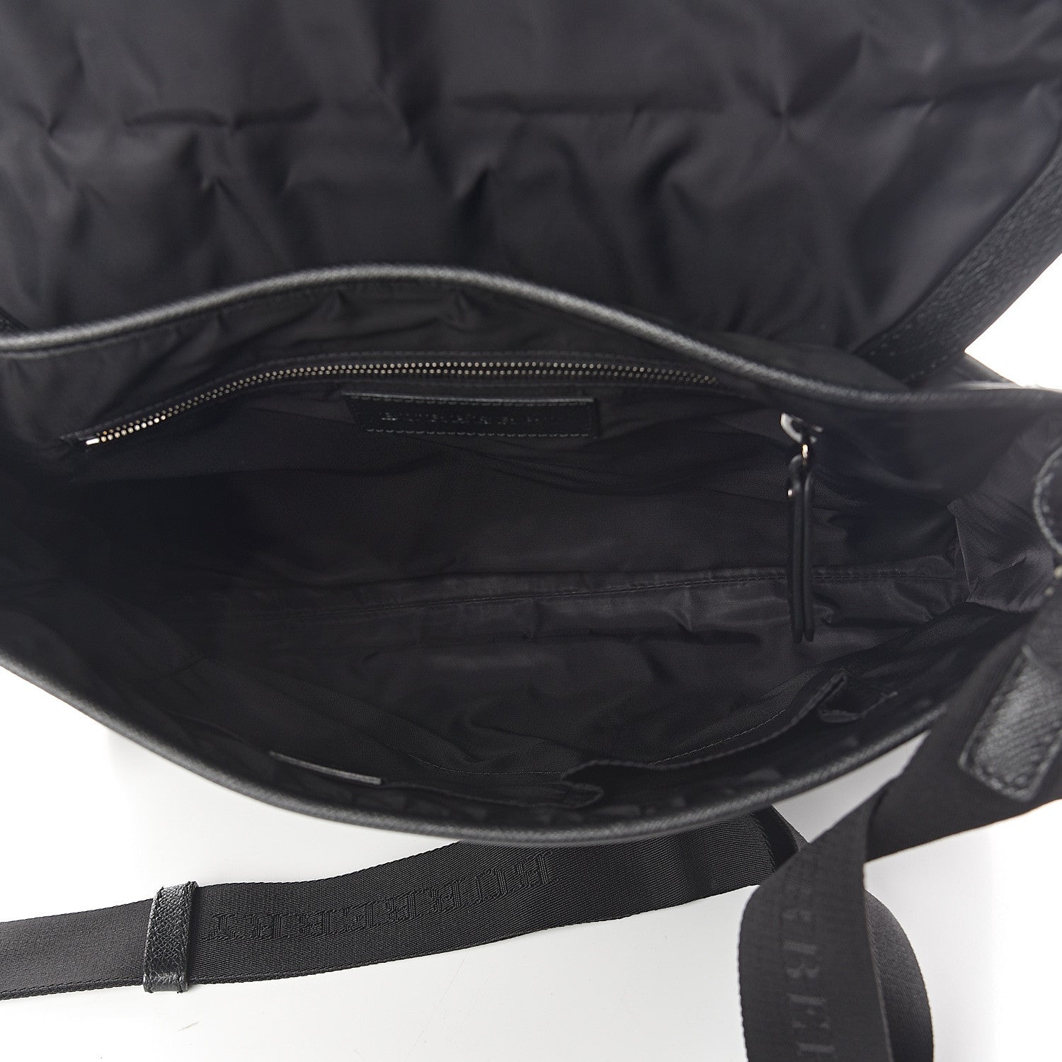 Burberry Calfskin Nylon Check Briefcase Black 4 of 8