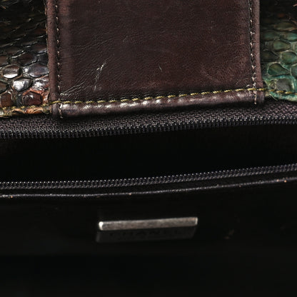 Chanel Snakeskin Executive Cerf Shopper Tote Green Brown 13 of 13