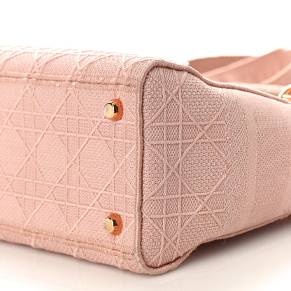 Christian Dior Canvas Embroidered Cannage Medium Lady D-Lite Pink 8 of 9