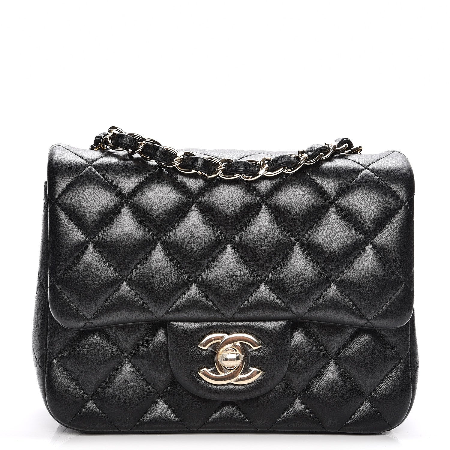 Chanel Lambskin Quilted Mini Square Flap Black 1 of 8