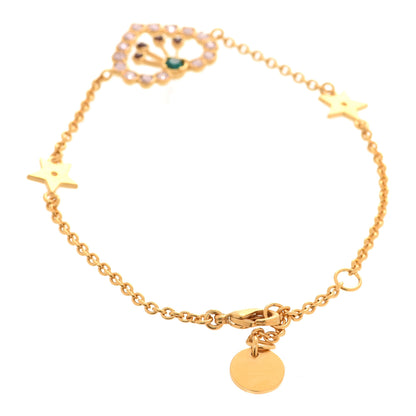 Christian Dior Crystal Heart Bracelet Gold 3 of 5
