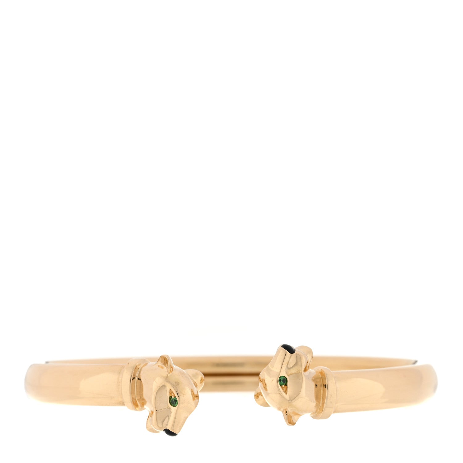 Cartier 18K Yellow Gold Tsavorite Garnet Onyx Panthere De Cartier Cuff Bracelet 16 1 of 4