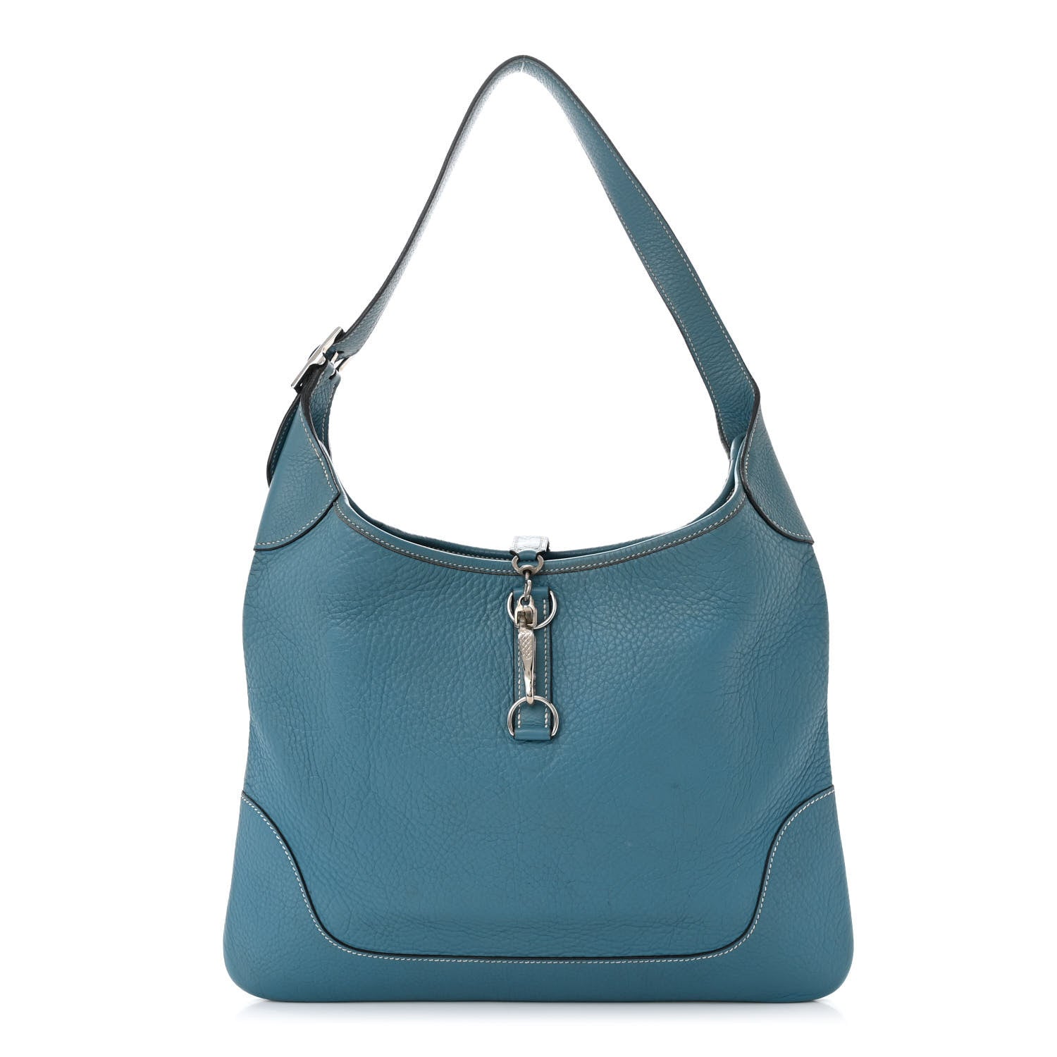 Hermes Taurillon Clemence Trim II 35 Shoulder Bag Blue Jean 1 of 11
